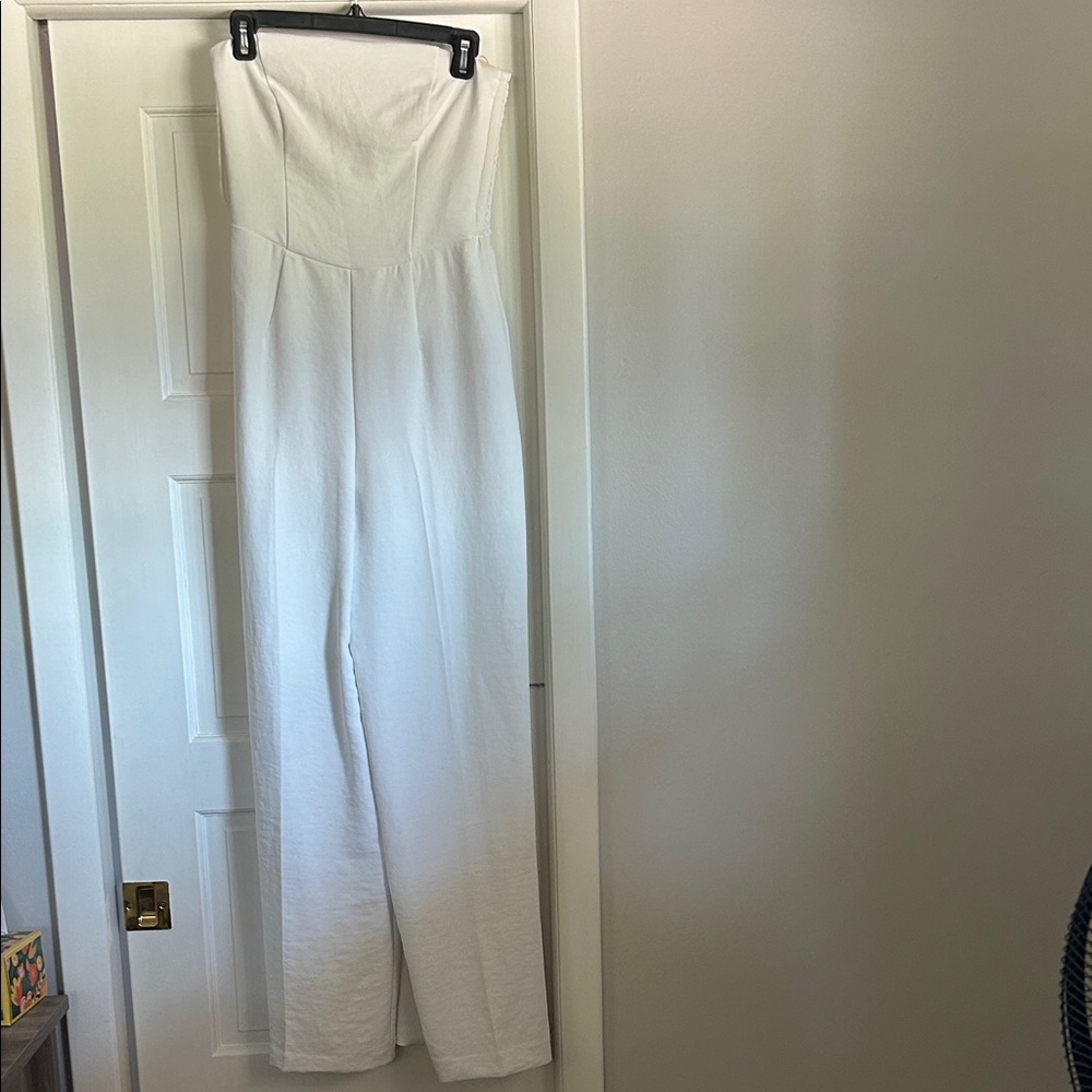 Abercrombie White Strapless Jumpsuit